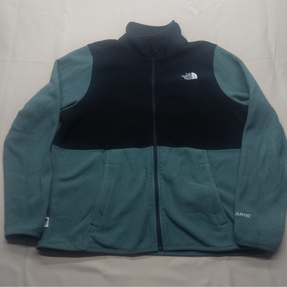 The North Face Green & Black Fleece Denali Polartec Zip Sweater - Women Size L